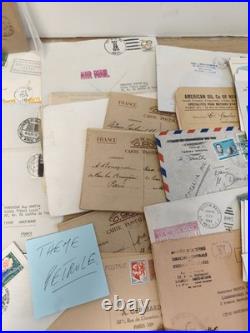 Rare lot ancien lettres philatéliques pétrole, enveloppes timbrées vintage