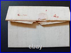Rare marque postale MACON en rouge sur lettre complète du 23.02.1759. Superbe