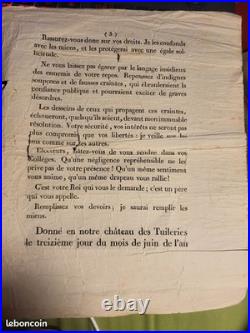 Rare proclamation du roi Charles X de juin 1830 menant à Révolution de juillet Rare proclamation du roi Charles X de juin 1830 menant à Révolution de juillet