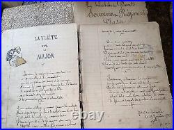 Rare recueil carnet chants et dessins soldat poilu classe 1910 terminé à Verdun