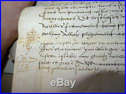 Rarissime Acte Manuscrit XV / XVI Moyen Age Renaissance Parchemin Velin 1500