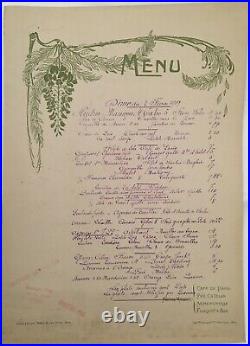 Redon Georges Menu Du Cafe De Paris Pre Catelan Armenonville Fouquet's Bar 18