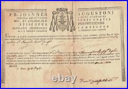 Religiosa Papier 1830 Bulle Papale/pontificale Attestation/certificat Relique