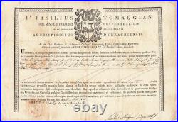 Religiosa Papier 1835 Bulle Papale/pontificale Attestation/certificat Relique