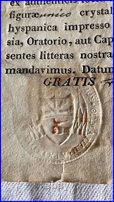 Religiosa Papier 1835 Bulle Papale/pontificale Attestation/certificat Relique