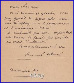 René CHAR Lettre autographe signée Surréalisme Mario Prassinos