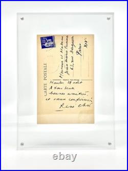 René CHAR, belle carte postale autographe depuis Maubec