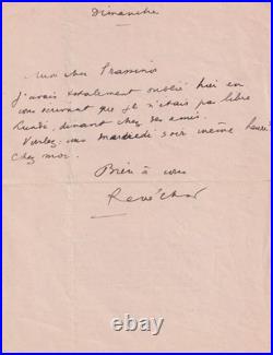 René CHAR lettre autographe signée sur le fameux prospectus surréaliste d'Artine