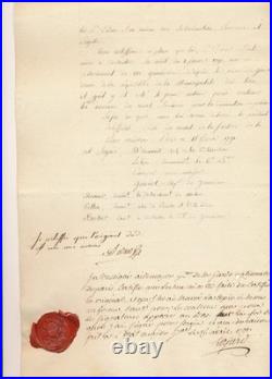 Révolution Garde nationale parisienne certificat avec cachet cire 1791