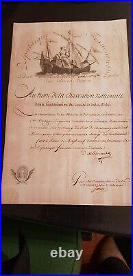 Revolution Superbe Document Sur La Marine Dalbarade Corsaire 1795