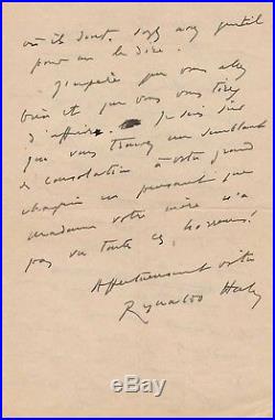Reynaldo Hahn / Lettre Autographe Signée (1941) / Camille Chautemps / Proust