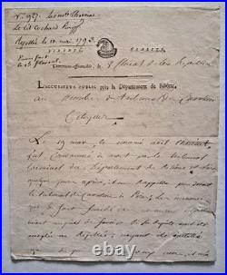 Rhône/Révolution. Requête cassation condamné à mort. 1793. Commune affranchie