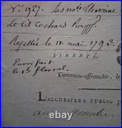 Rhône/Révolution. Requête cassation condamné à mort. 1793. Commune affranchie