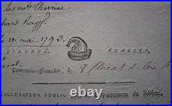 Rhône/Révolution. Requête cassation condamné à mort. 1793. Commune affranchie