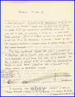 Roger MARTIN DU GARD construit sa maison lettre autographe signée