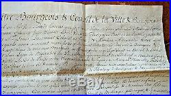 SUISSE Landeron 1797 Lettre de reception à Bourgeois famille Vicomte de Flavigny