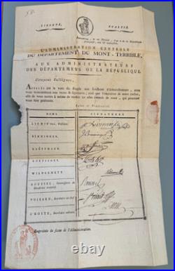SUP et RRR Departement Conquis du Mont Terrible 1797 87 / PORRENTRUY c. 1500