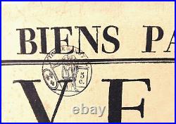 Saint-Germain en Laye(Yvelines) Rare Affiche de vente de biens Patrimoniaux 1817