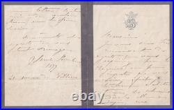 Sarah BERNHARDT Lettre autographe signée en guerre contre la Présidente