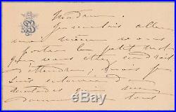 Sarah Bernhardt carte autographe signée Réjane Sapho Arlésienne théâtre