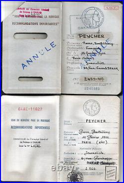 Sénégal, Dakar. 2 Rares Passeports 1957 et 1964 dont 1 Annulé