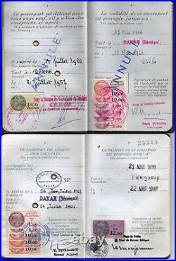 Sénégal, Dakar. 2 Rares Passeports 1957 et 1964 dont 1 Annulé