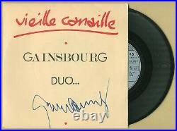 Serge Gainsbourg (1928-1991) Rare single (45T) signé en personne Paris 80s