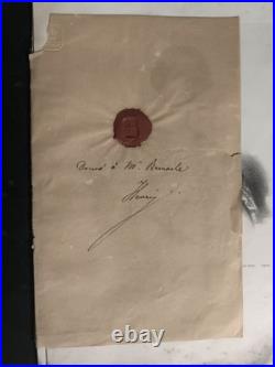Signature autographe et cachet de cire de Henri V de France, comte de Chambord