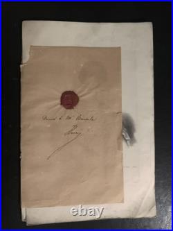 Signature autographe et cachet de cire de Henri V de France, comte de Chambord