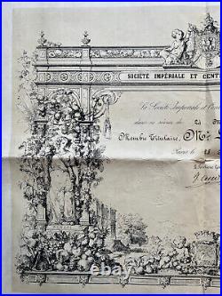 Société Impériale et centrale d'horticulture 1860 SNHF Lithographie Nomination