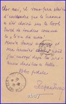 Stefan ZWEIG Lettre autographe signée Carte Exil à Londres 1934