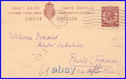 Stefan ZWEIG, rare carte-lettre depuis son exil à Londres Grasset 1934