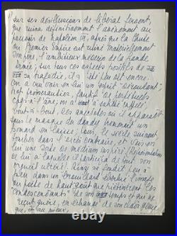 Sur Nerval, Manuscrit Autographe Signé