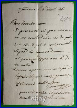 TAVERNE Année 1807, Lettre Manuscrite Période NAPOLÉONIQUE, GRANDE R@RIT@'-4406