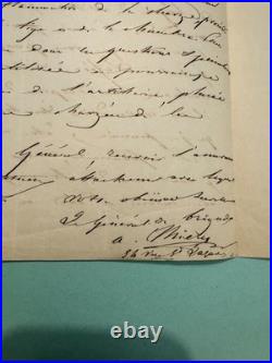 THIÉRY (A.) général de brigade LAS Paris 8 octobre Artillerie In 4 1849