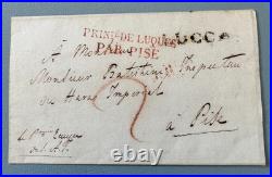 TRES RARE / Principauté de LUQUES s/ Lettre pour PISE / Cachet de Cire SUP