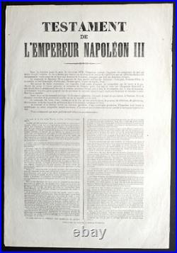 Testament de l'Empereur Napoléon III. 1873