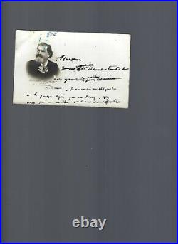 Texte autographe signé Edouard DRUMONT sur carte à son effigie