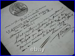 Theodore VERNIER lettre signée COMITE DE SALUT PUBLIC POISSON 1794