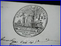 Theodore VERNIER lettre signée COMITE DE SALUT PUBLIC POISSON 1794