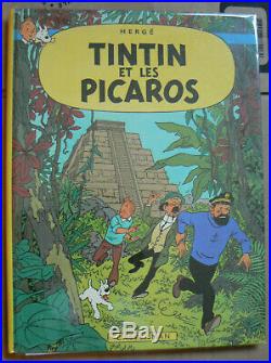 Tintin Et Les Picaros 1976 avec dedicace autographe et dessin de Hergé