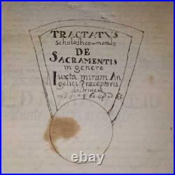 Tractatus Scholastico Moralis De Sacramentis A Genere. Manuscrit. Espagne. 1686