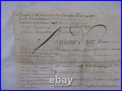 Tres Rare 1757 Lot 2 Parchemins Dont 1 Signé Louis XV Brevet De Cornette