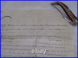 Tres Rare 1757 Lot 2 Parchemins Dont 1 Signé Louis XV Brevet De Cornette