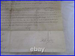 Tres Rare 1757 Lot 2 Parchemins Dont 1 Signé Louis XV Brevet De Cornette