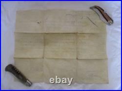 Tres Rare 1757 Lot 2 Parchemins Dont 1 Signé Louis XV Brevet De Cornette
