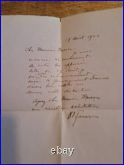 Tres Rare Lettre Manuscrite Et Signee Henry Ossawa TANNER 1923 Autographe