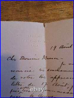 Tres Rare Lettre Manuscrite Et Signee Henry Ossawa TANNER 1923 Autographe