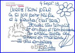 Très rare Message manuscrit original de Brigitte Bardot, Autographe /dédicace