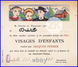 VISAGES D'ENFANTS J. FEYDER Rosay de Zoubaloff J. DREVILLE Gaumont-Palace 1925